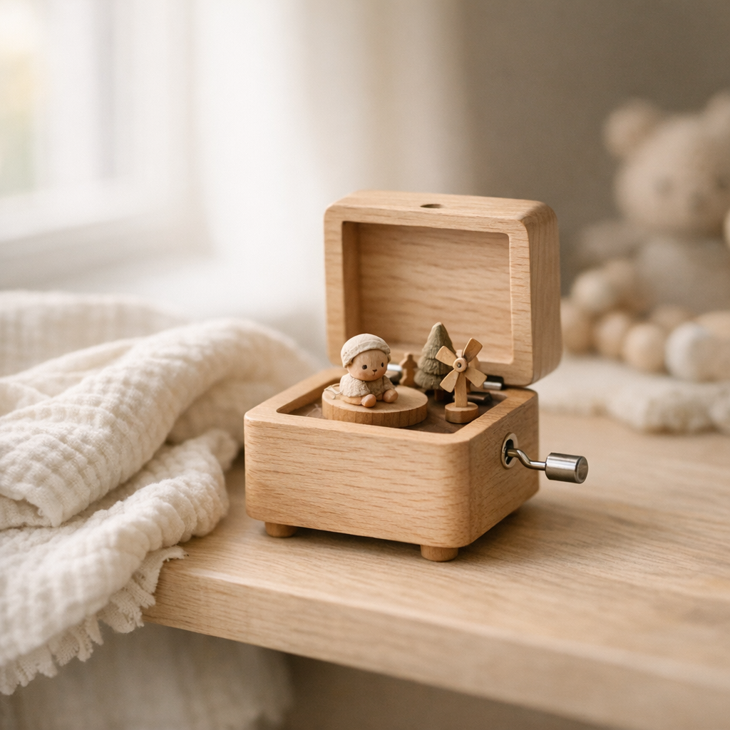 La boîte à musique bébé : un rituel doux à choisir avec soin