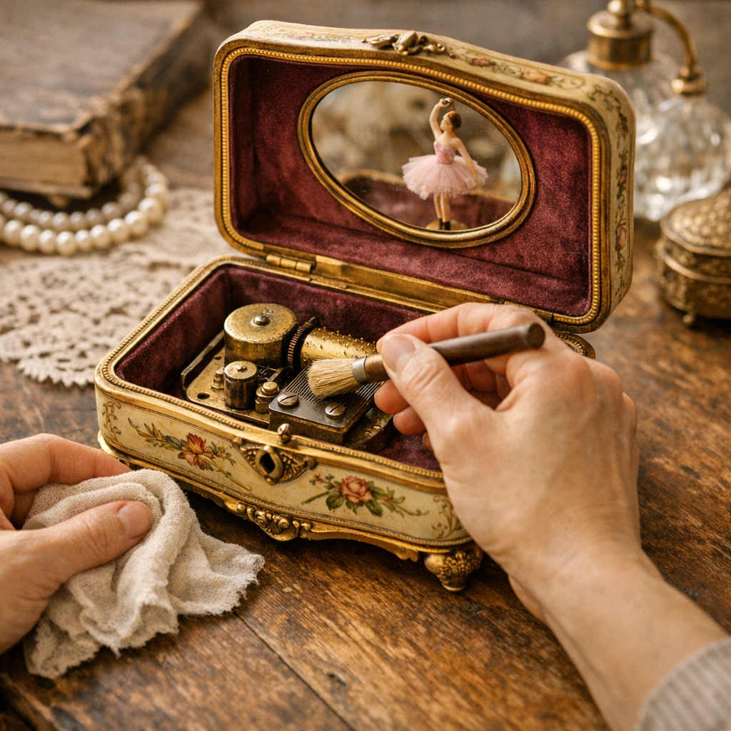 Entretenir un coffret musical ancien sans brusquer le mécanisme