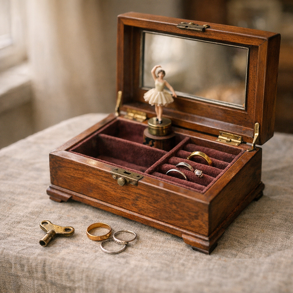 Une boîte à musique bijou vintage mérite une écoute attentive