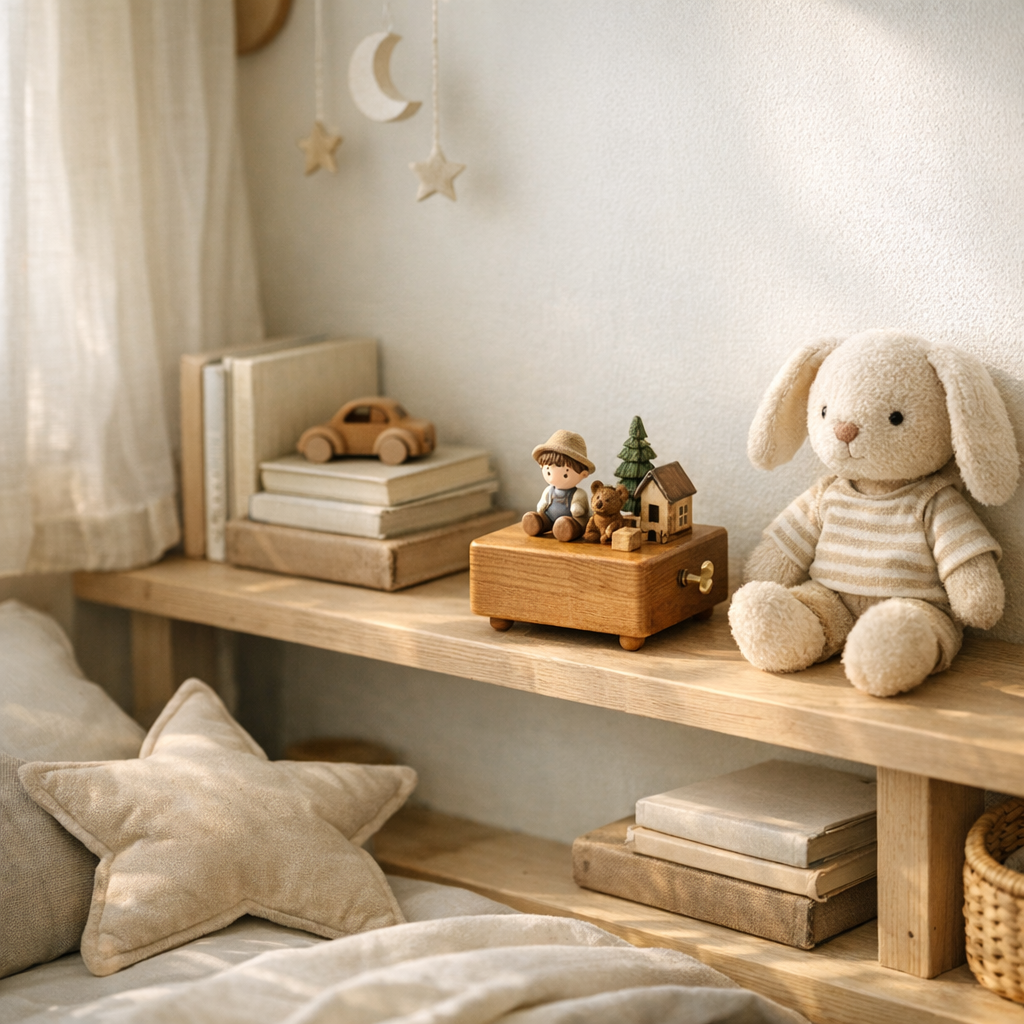 Une boîte à musique rend une chambre de garçon plus douce