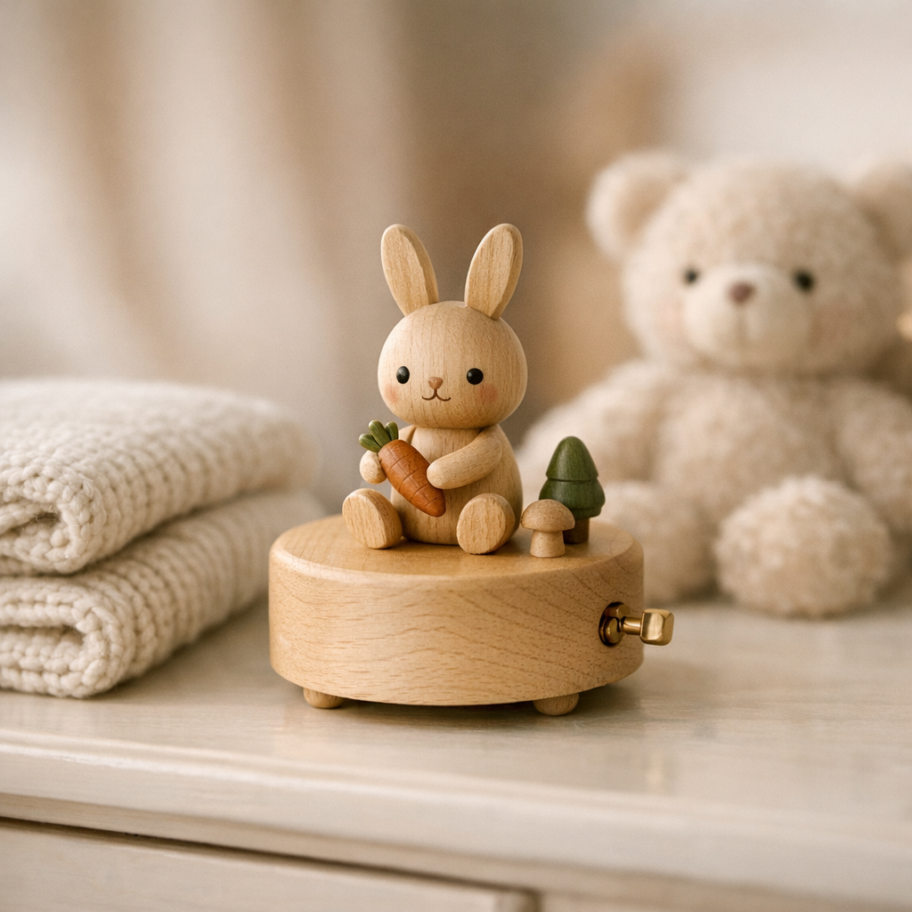 Une boîte à musique lapin peut devenir un cadeau doux et sûr