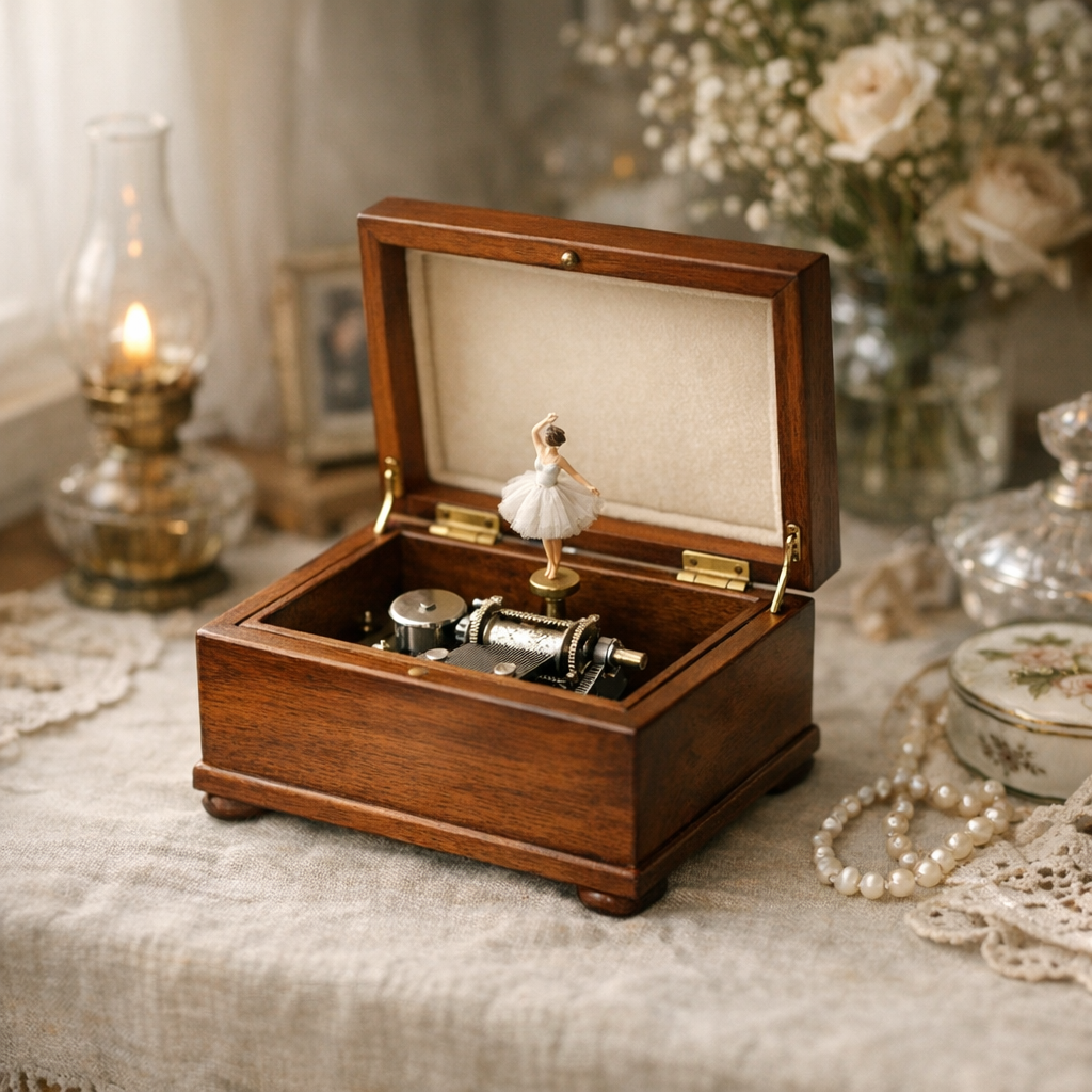 Une boîte à musique romantique se choisit avec mémoire