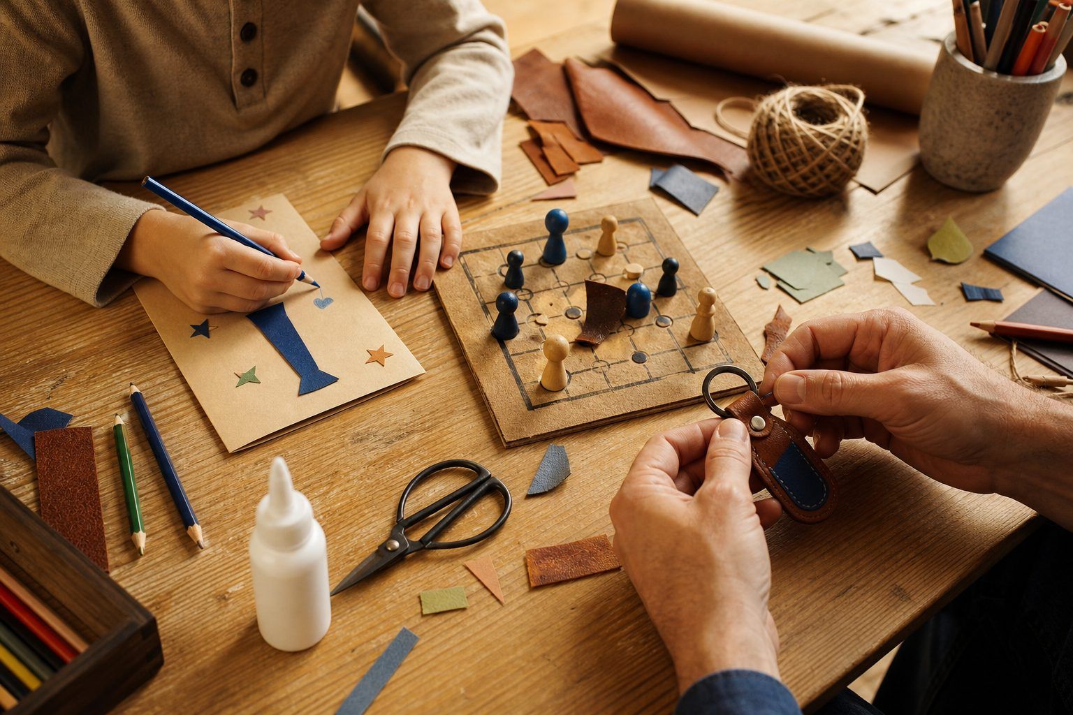 Bricolages faciles&nbsp; : adapter la carte, le porte-clés ou le jeu au père concerné