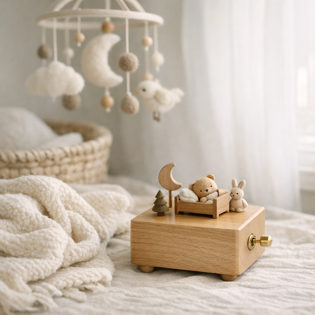 Un cadeau de naissance musical accompagne bébé en douceur