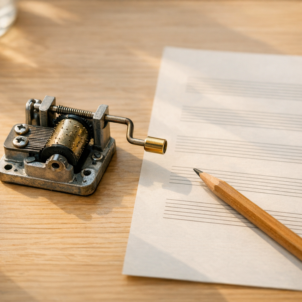 Composer pour une boîte à musique commence par choisir l’objet