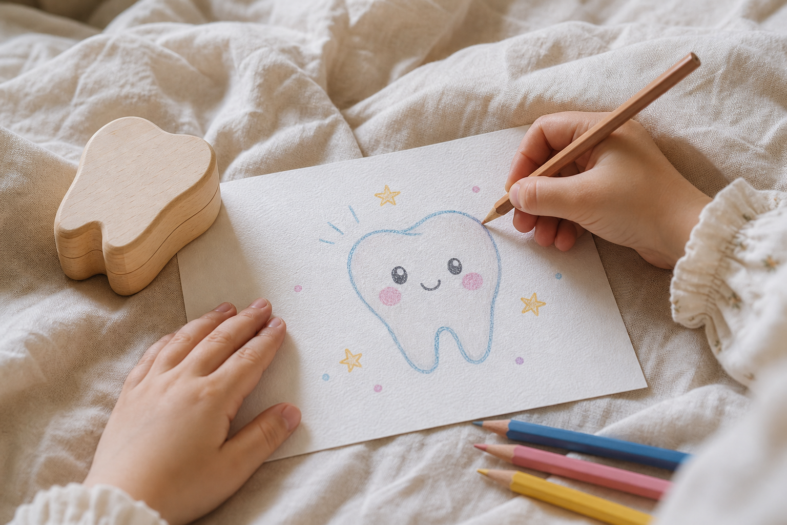 Le dessin de dents de lait s’apprend avec quelques traits doux