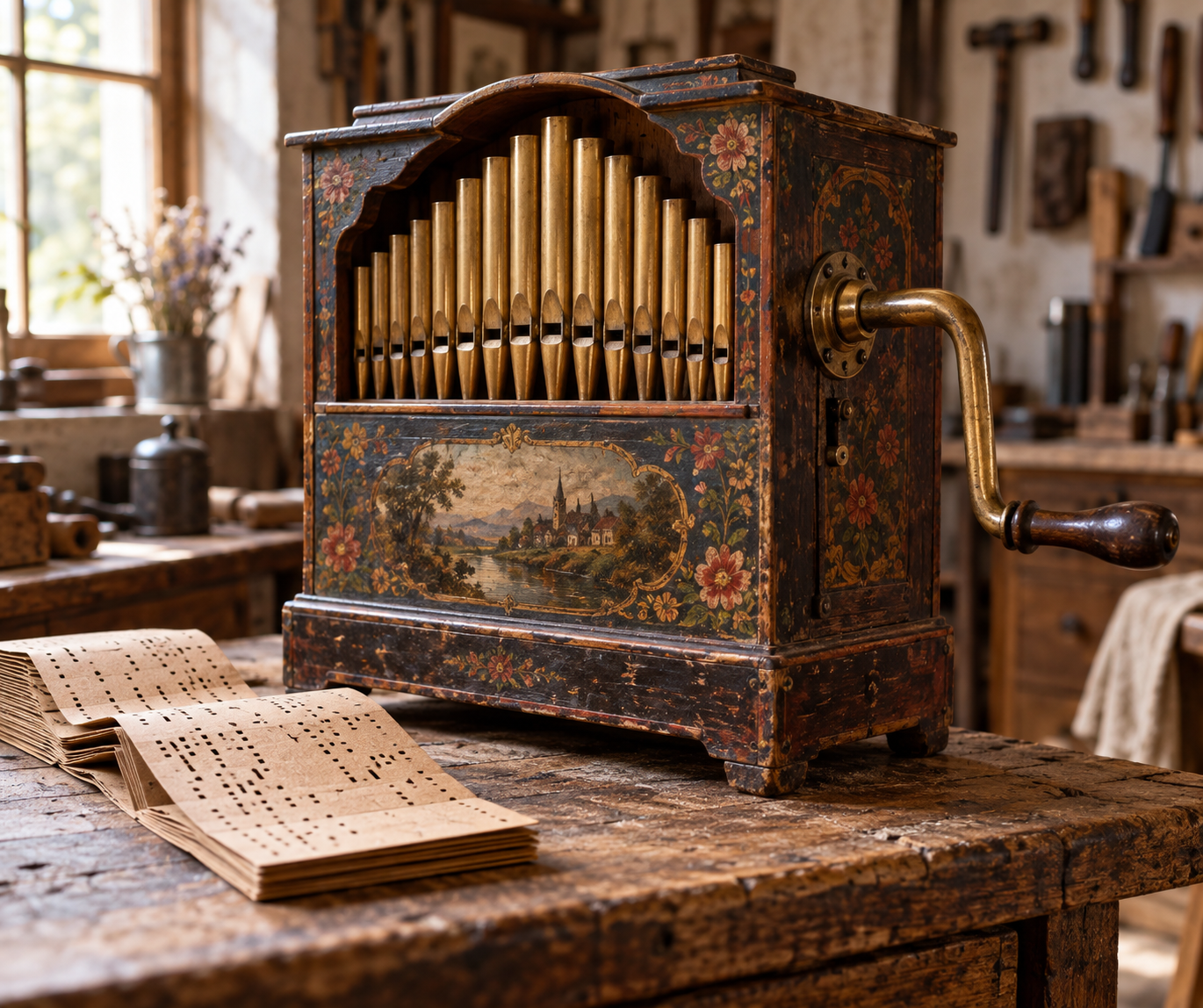 Comment fonctionne un orgue de Barbarie, de la manivelle au son