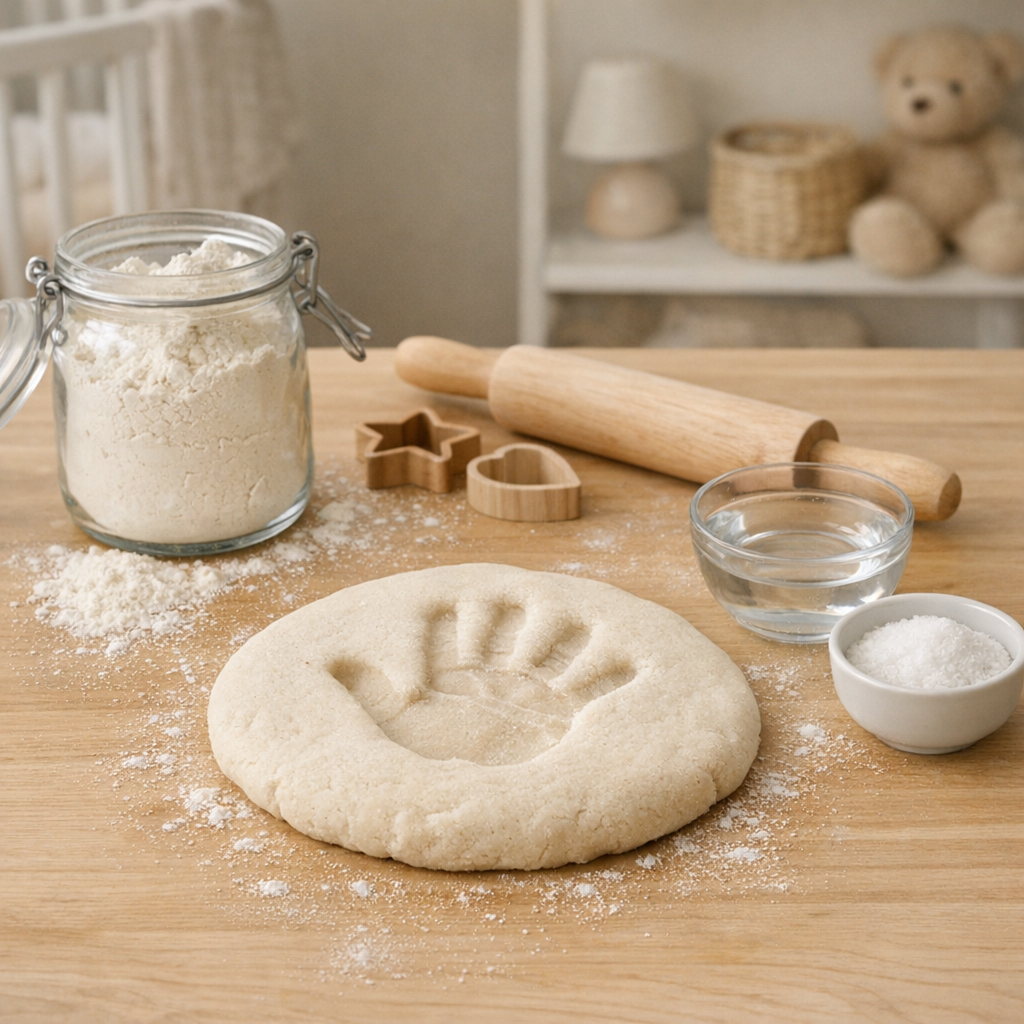 La Pâte à sel pour bébé : Recette encadrée et empreinte souvenir