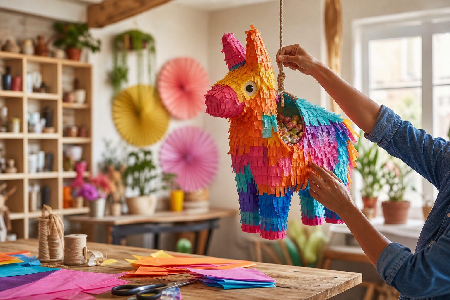 Décorer, remplir et suspendre la piñata sans gâcher la fête