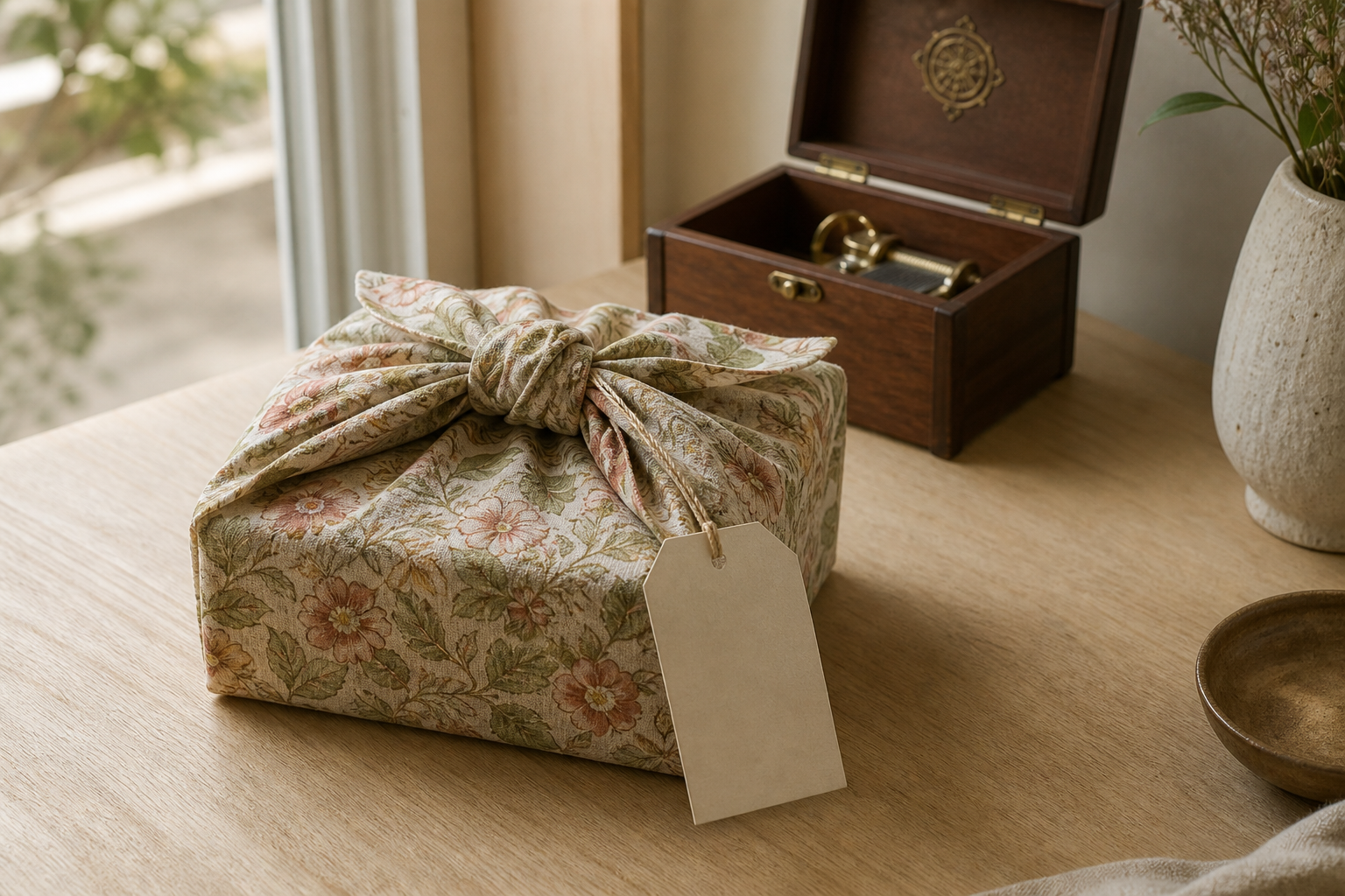 Un pliage papier cadeau original peut remplacer le papier