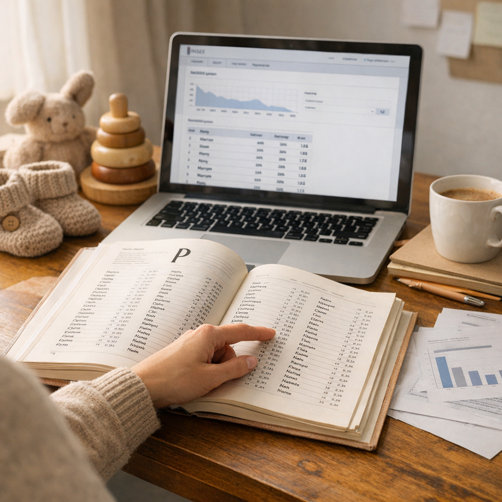 Popularité : vérifier les prénoms en P avec les données INSEE