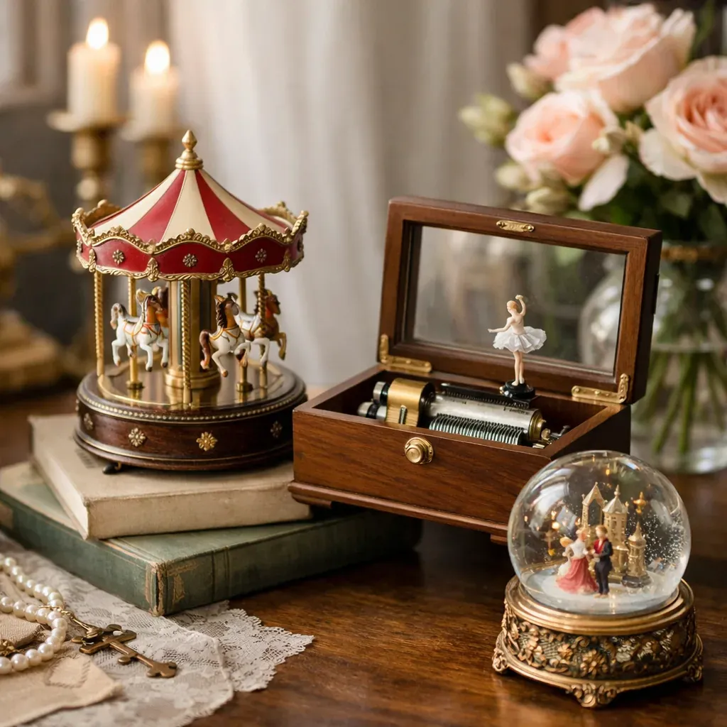 Un jouet musical mécanique raconte une histoire sonore