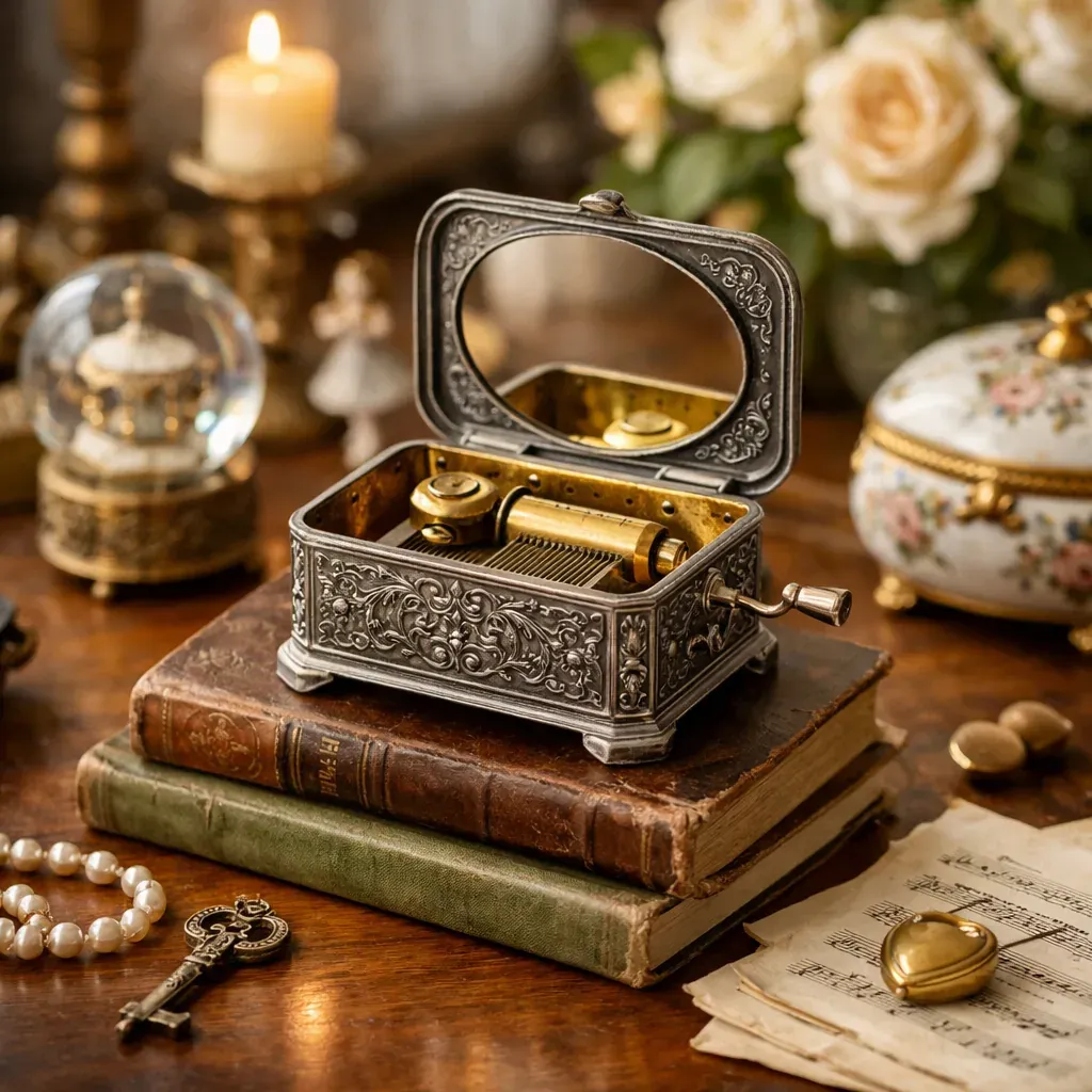 Une boîte à musique en métal vintage mérite d’être écoutée
