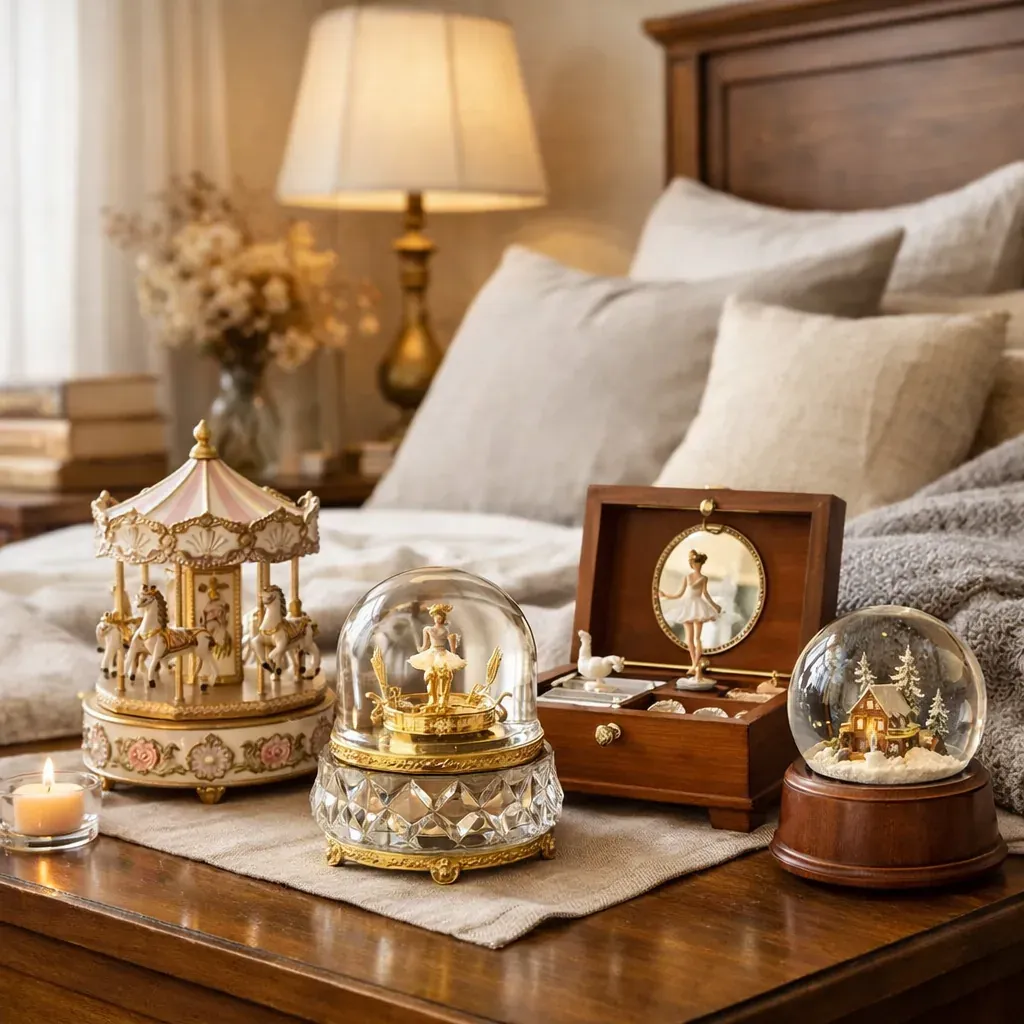 Une déco de chambre avec boîte à musique apaise sans encombrer
